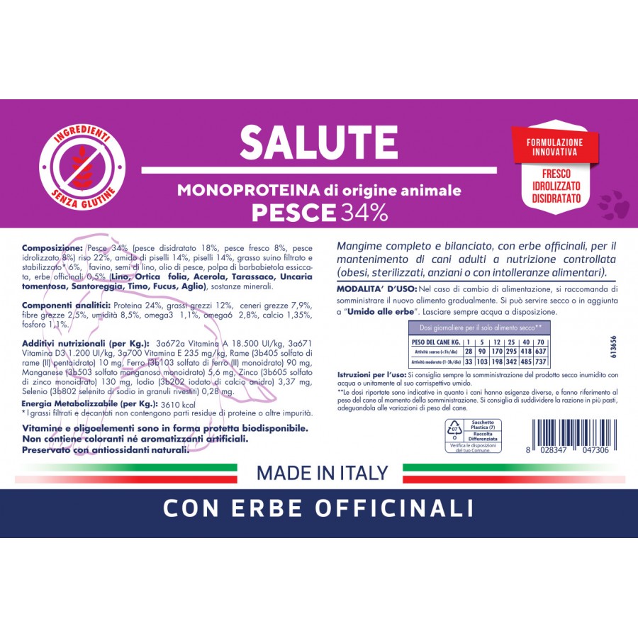 Vetline Secco Cane Salute Pesce 3 Kg Vetline Secco Cane Salute Pesce 3 Kg